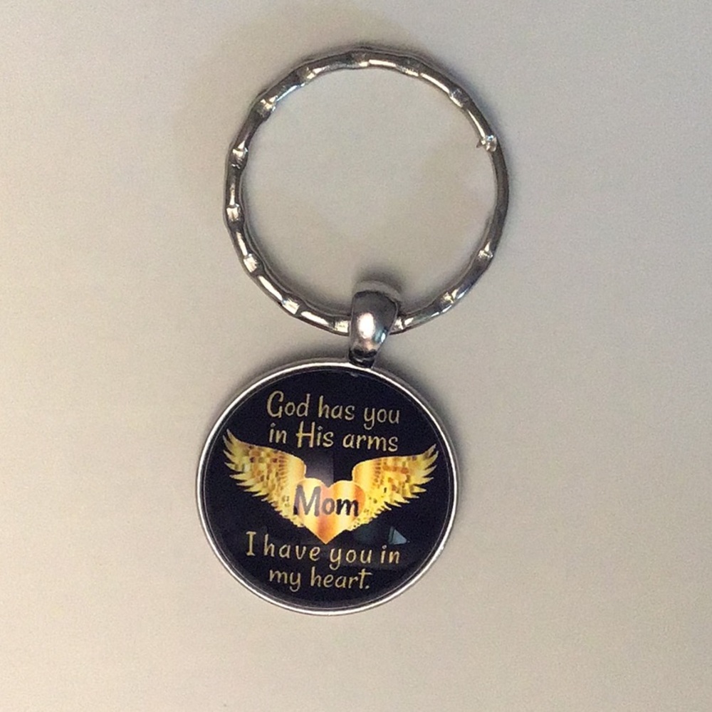 God Has You in His Arms Mom I have You in My Heart Remembrance Angel Key…